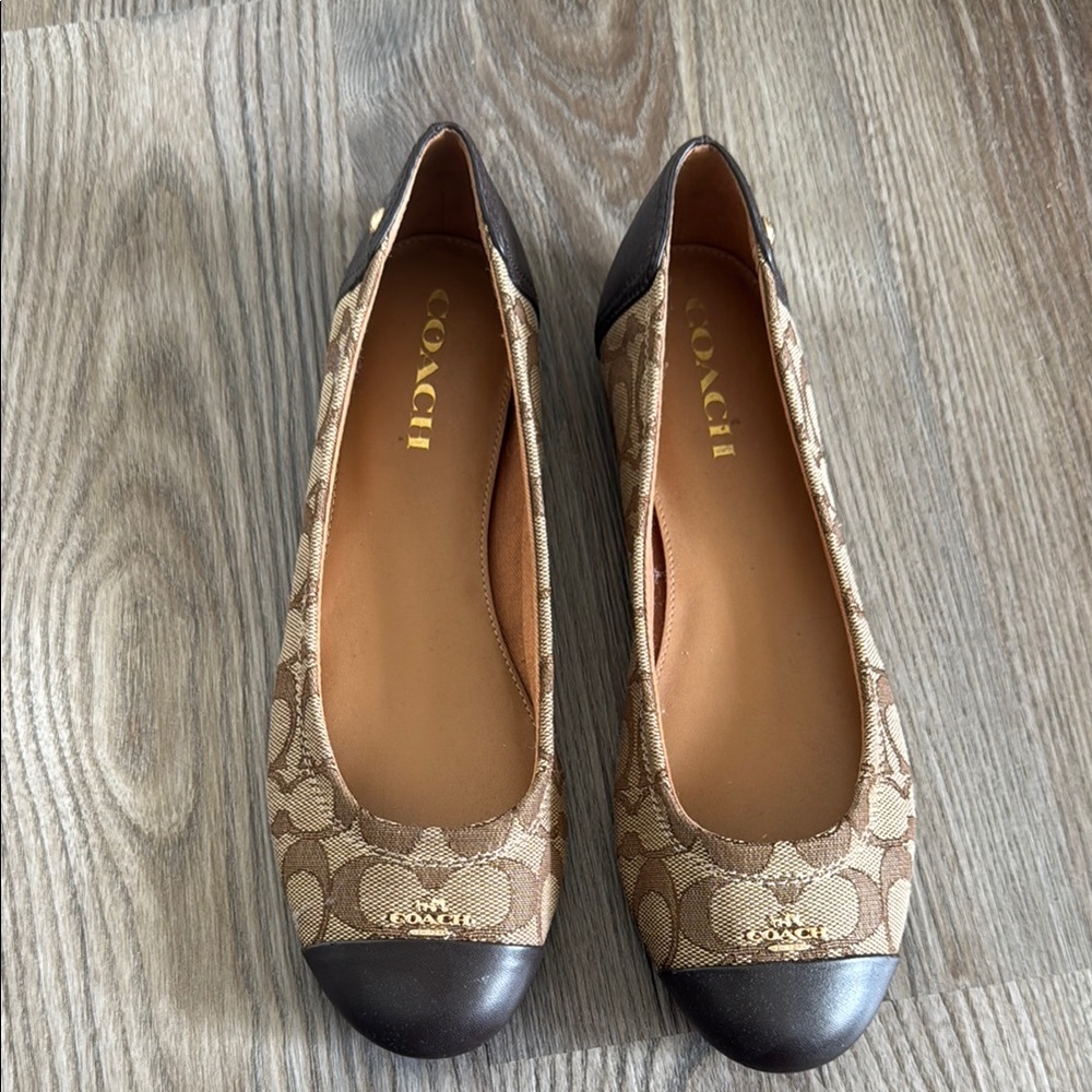 Coach Women's Brown and Black Flats